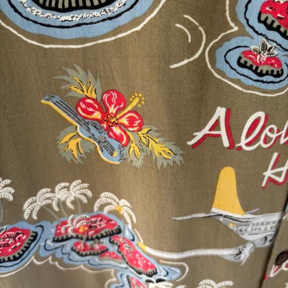 Vintage Reyn Spooner Men's Hawaiian Shirt Aloha Planes, Boats, Palm Trees XXL - Picture 4 of 10